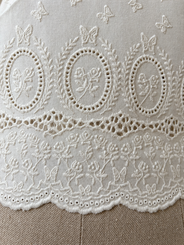 French Ivory Lace Linen Skirt