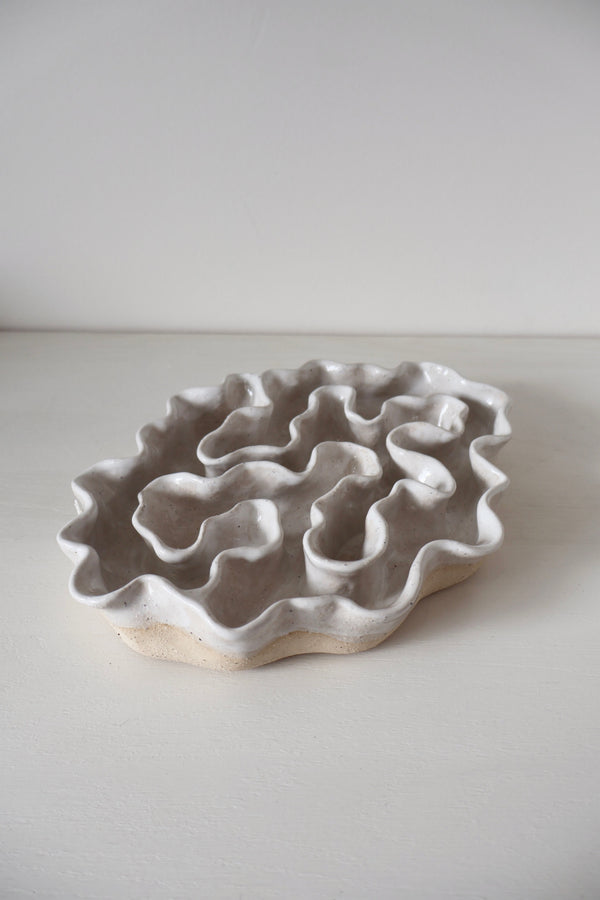 Sculpture Oyster Platter Ivory & Sand