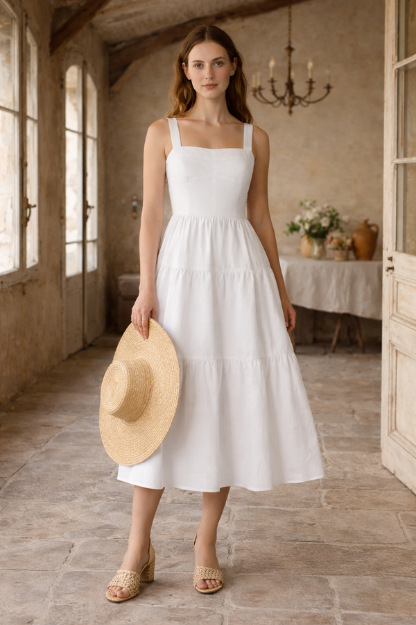 Signature Certified Organic Cotton Midi Tiered Summer Dress 12