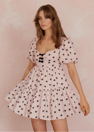 polka dot linen mini dress velvet bow party dress