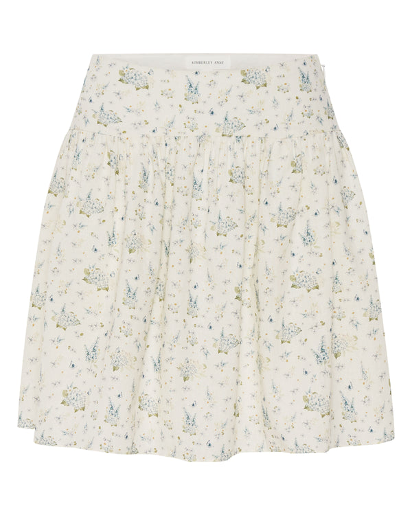 Hydrangea Blue Linen Mini Skirt